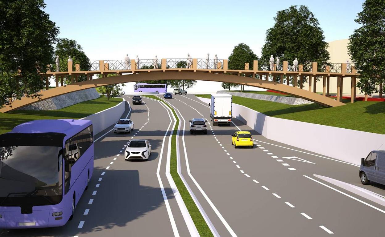 Infografía del tramo tres de la Ronda bajo el puente de La Torta.