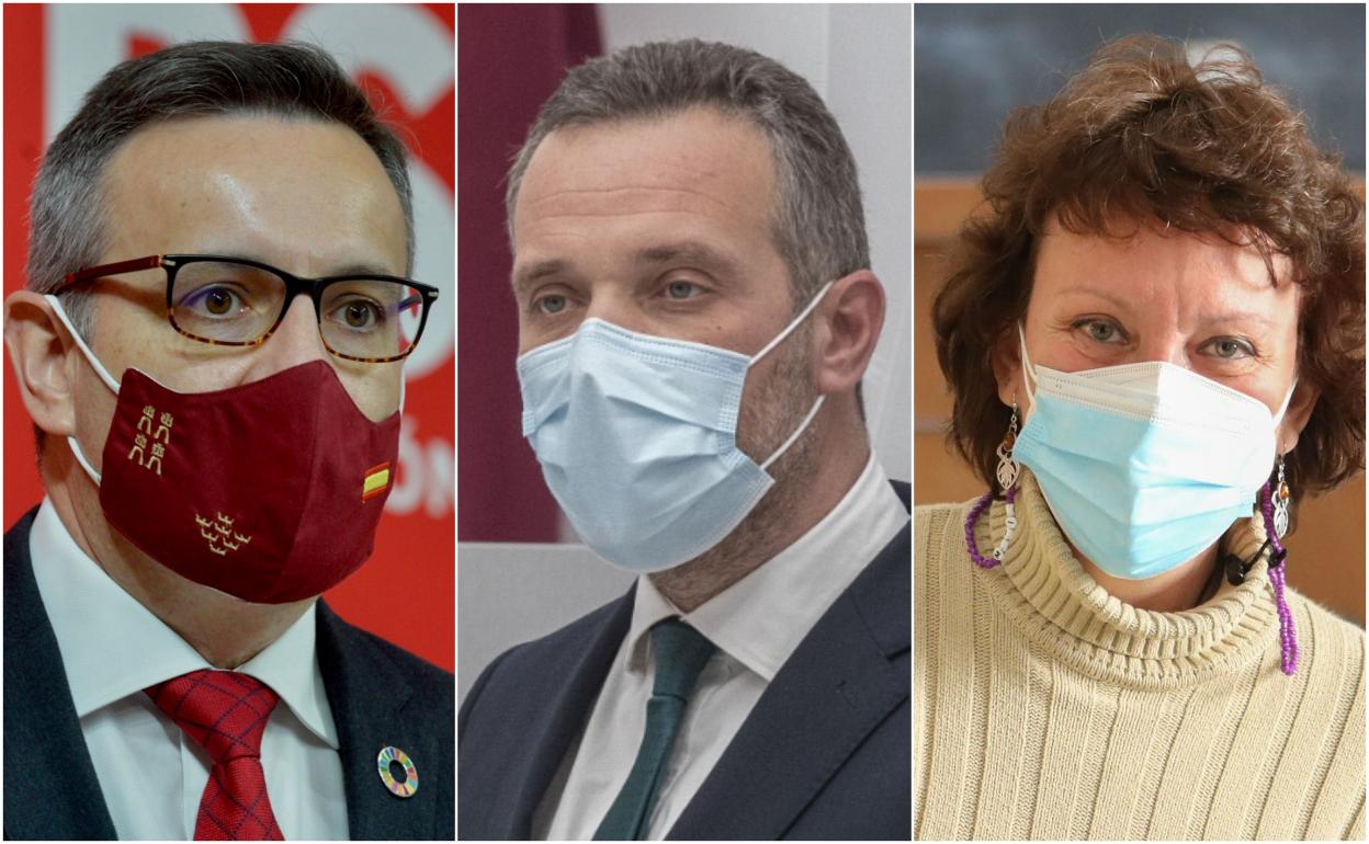 Diego Conesa, Joaquín Segado y María Marín.