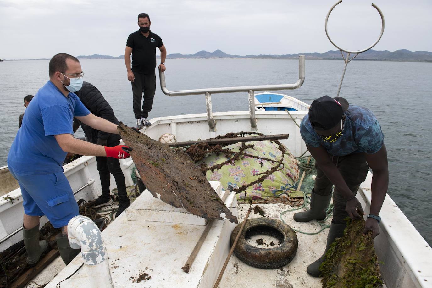 Fotos: Limpieza de residuos en el fondo del Mar Menor