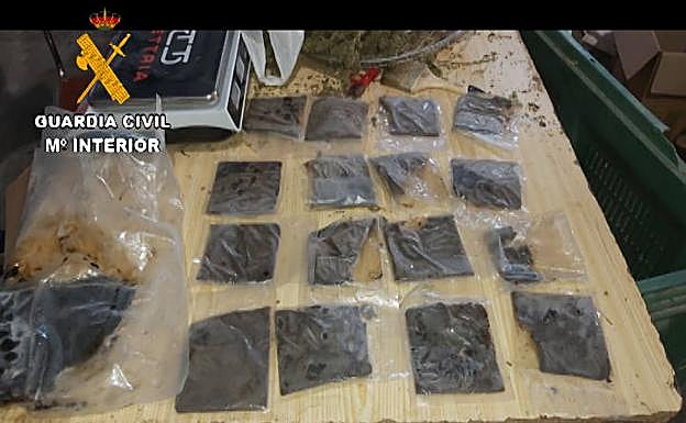 Droga decomisada durante la operación.