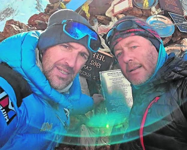 Mingote y Garranzo, el pasado mes de enero en Gilkey Memorial, lugar de homenaje a los fallecidos en el K2.