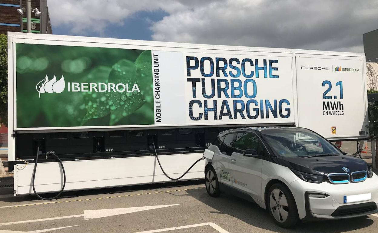 Tráiler Porsche-Iberdrola en el centro comercial Thader.