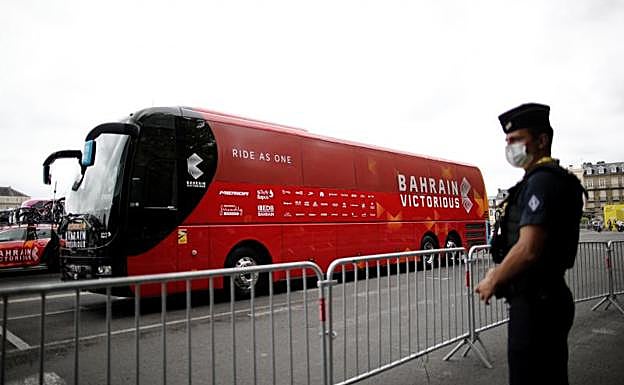 Autobús del equipo Bahrain. 