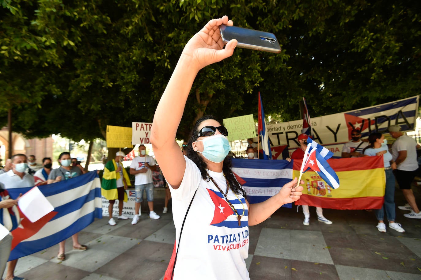 Fotos: Concentración en Murcia en contra del régimen castrista