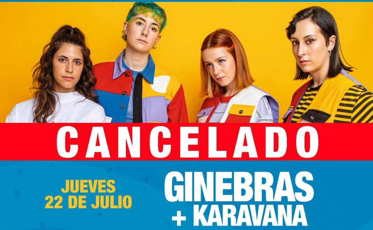 Cancelada la actuación de Ginebras y Karavana en el Segura Sound. 