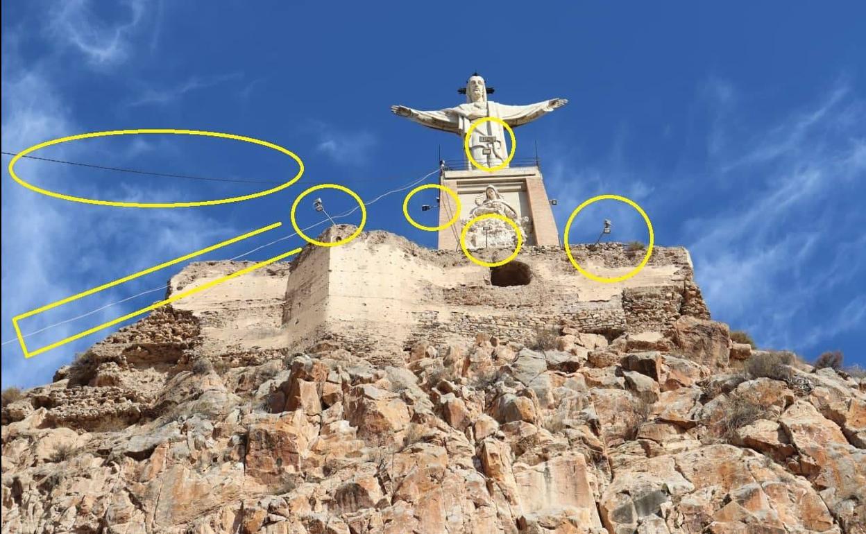 Problemas de iluminación en el castillo de Monteagudo. 