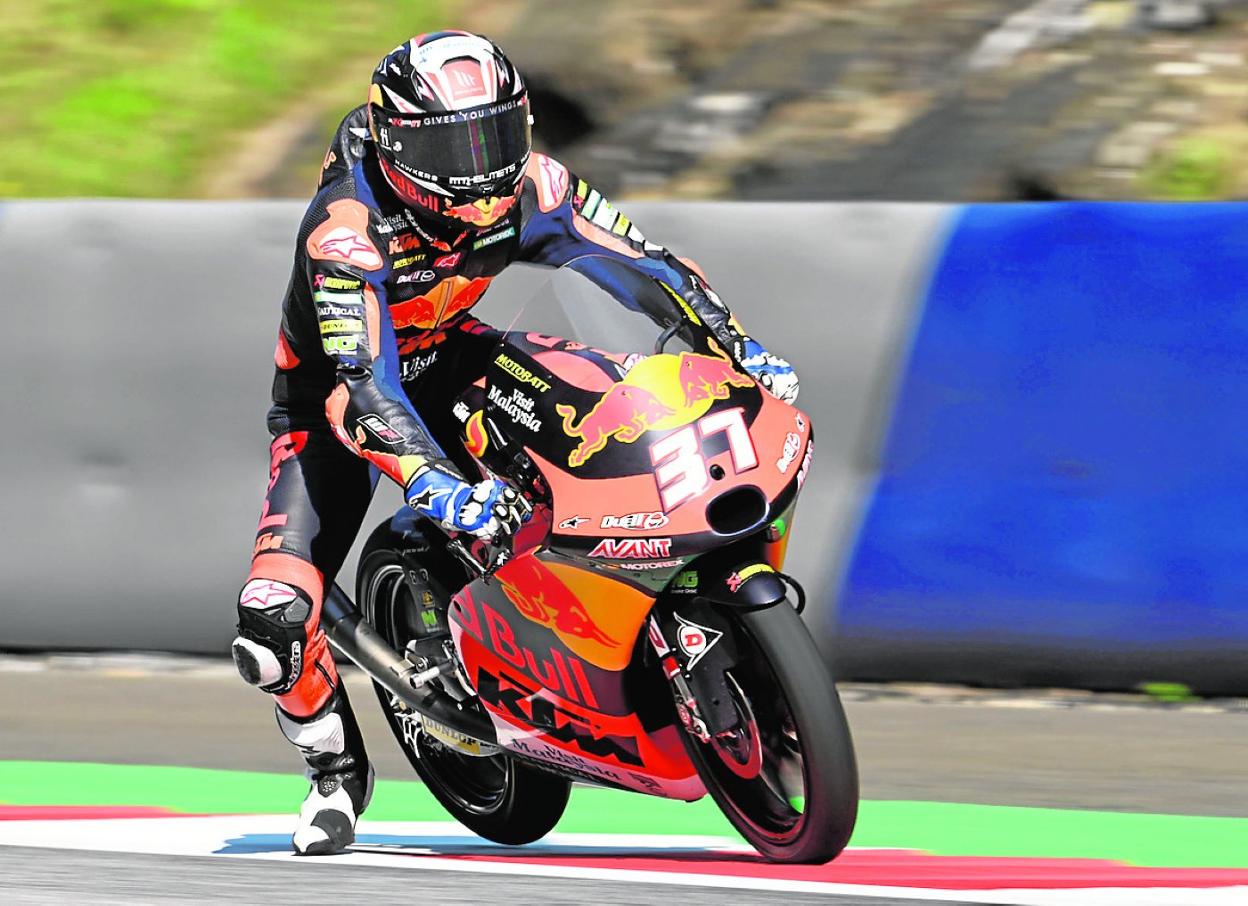 Acosta, en un momento de la sesión de entrenamientos de ayer en el circuito Red Bull de Spielberg. 