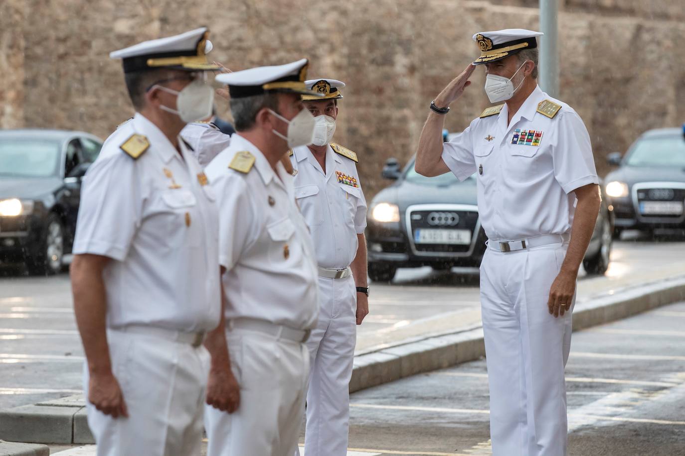 Fotos: El Rey visita en Cartagena la Fuerza de Medidas Contraminas de la Armada en su 75 aniversario