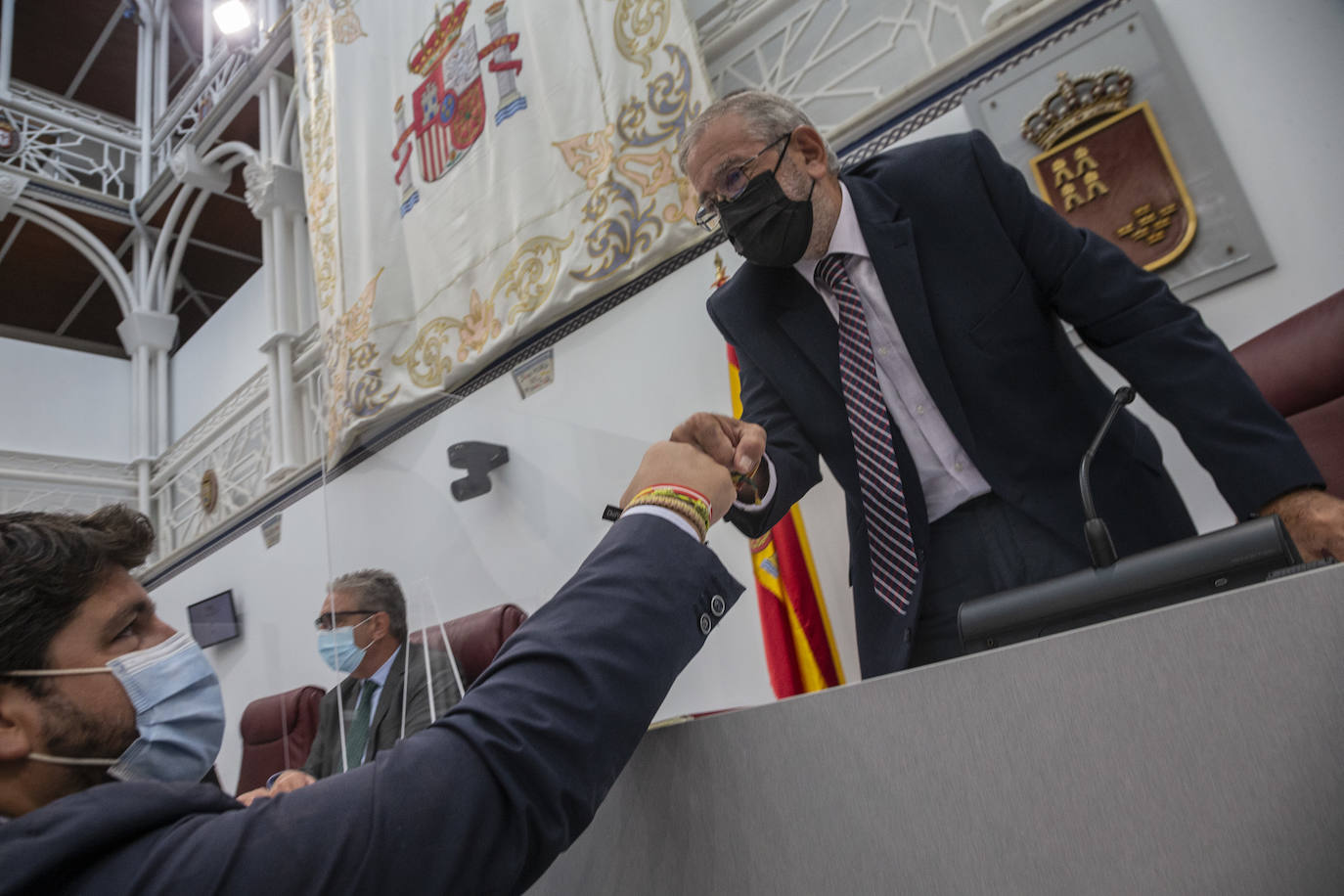 Fernando López Miras, este lunes en la Asamblea Regional. 