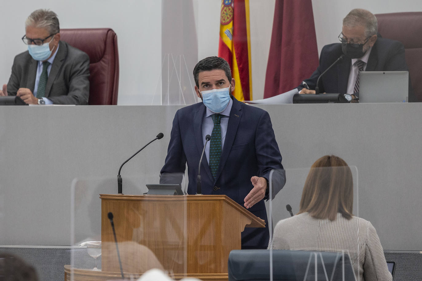 Fernando López Miras, este lunes en la Asamblea Regional. 