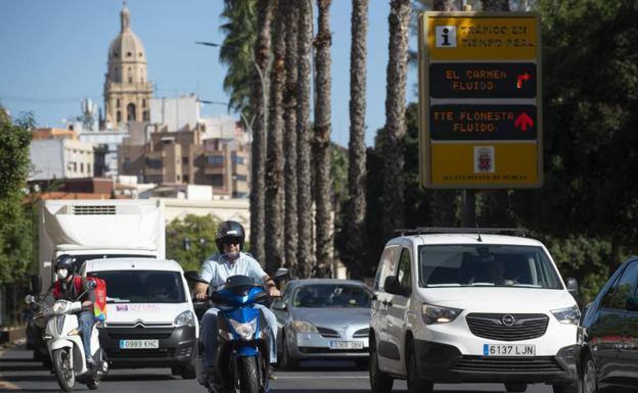 Tráfico fluido en Murcia., en una imagen de archivo