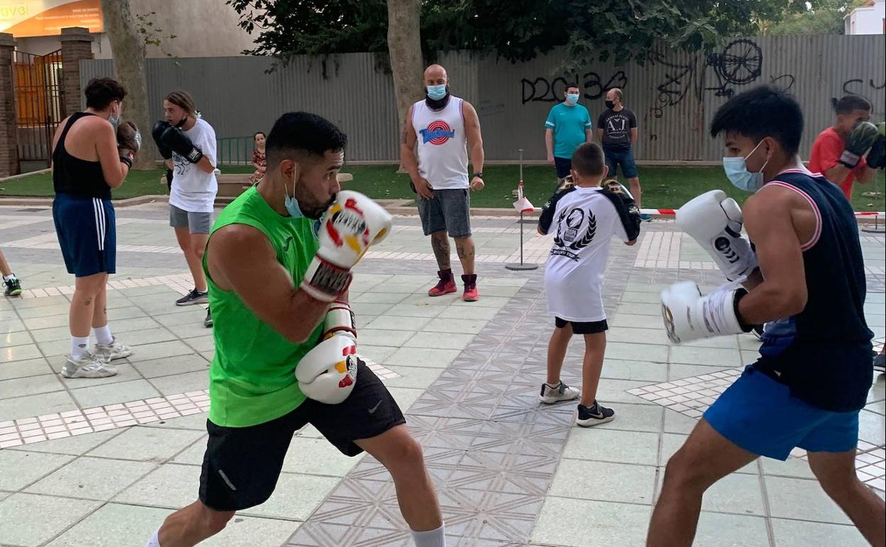 Actividad de boxeo, este viernes, en los Juegos del Guadalentín.