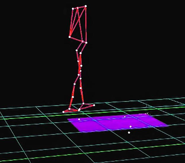 Imagen del avatar que recrea esta técnica de inteligencia artificial para el estudio biomecánico del aparato locomotor.