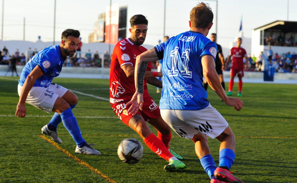 El encuentro entre el Mar Menor y el Real Murcia que se jugó en el estadio Pitín, el pasado domingo.