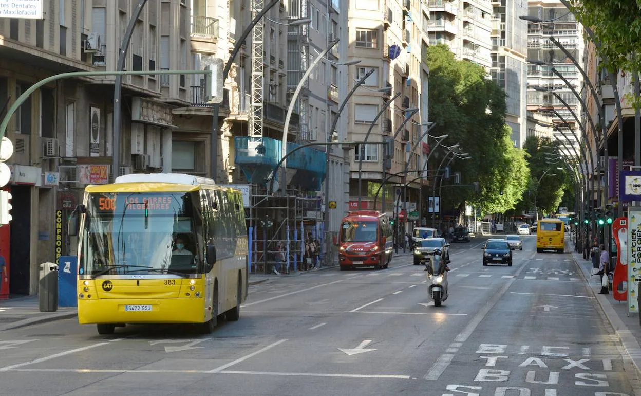 La Gran Vía de Murcia, en una imagen de archivo.