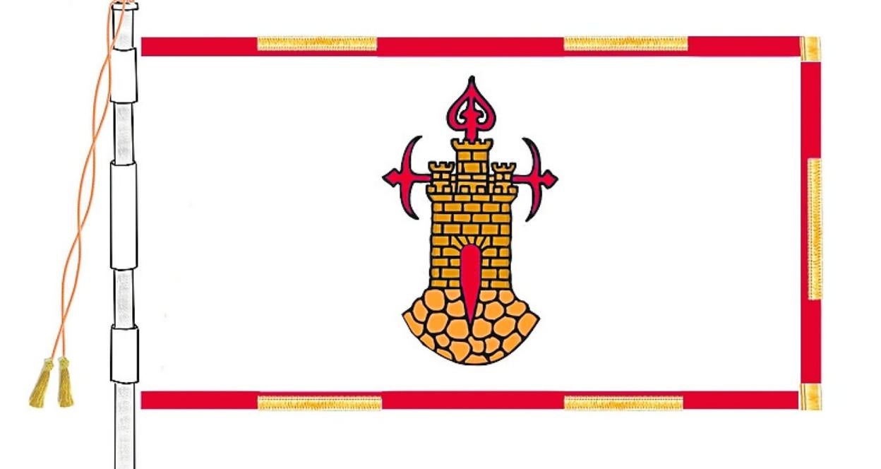 Recreación digital de la nueva bandera del municipio de Aledo. 