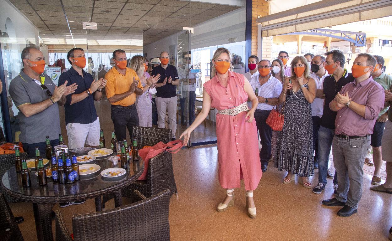 Martínez Vidal, durante una comida con afiliados de Cs en San Pedro del Pinatar. 