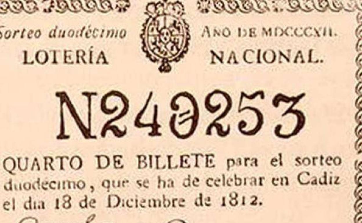 Décimo de la Lotería de Navidad de 1812.