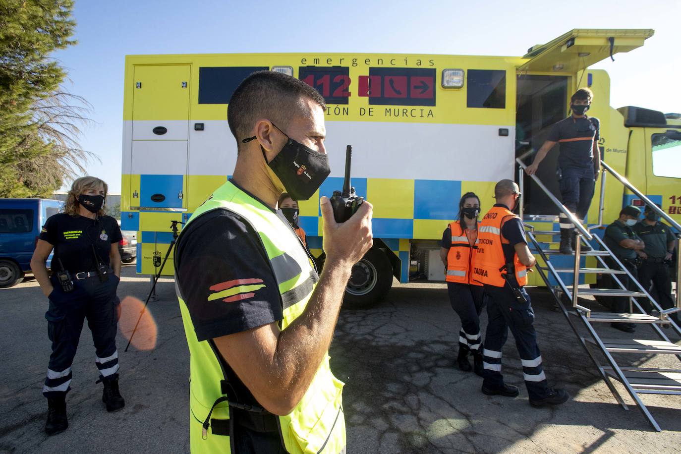 Fotos: Simulacro de un supuesto escape químico en La Ajorra