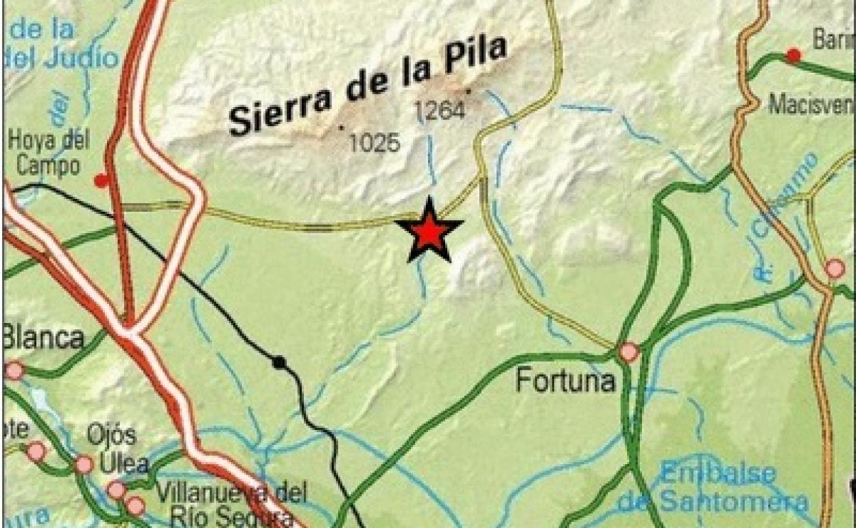 El epicentro del terremoto registrado este miércoles en Fortuna.