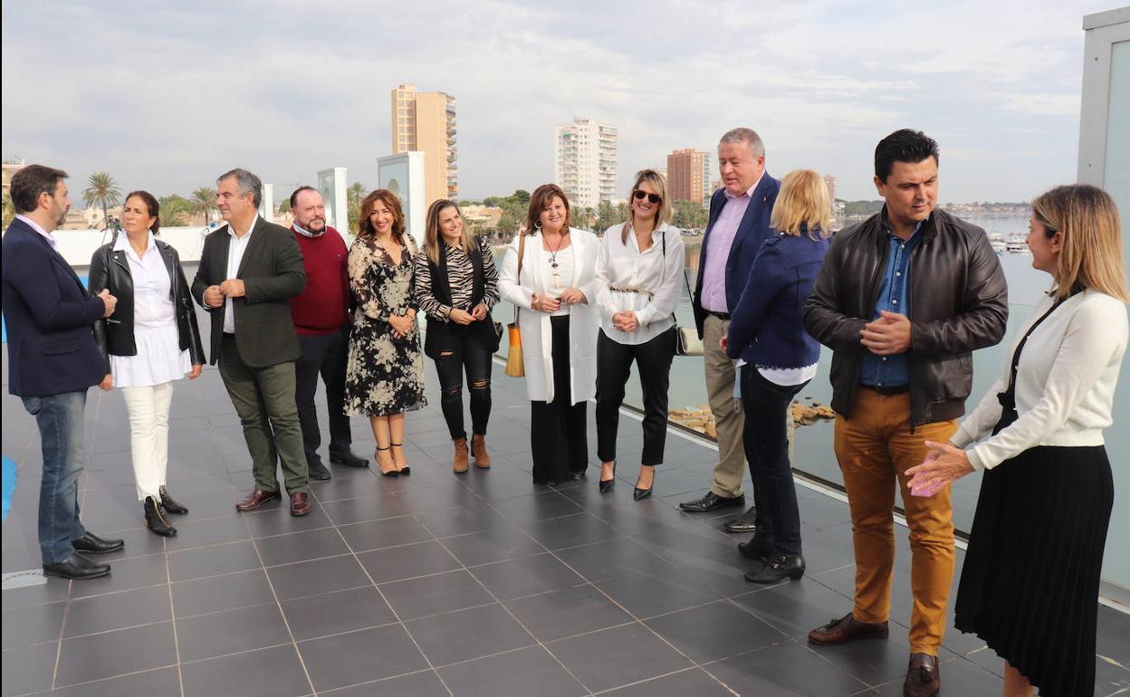 Representantes del PP de la Región en San Javier. 