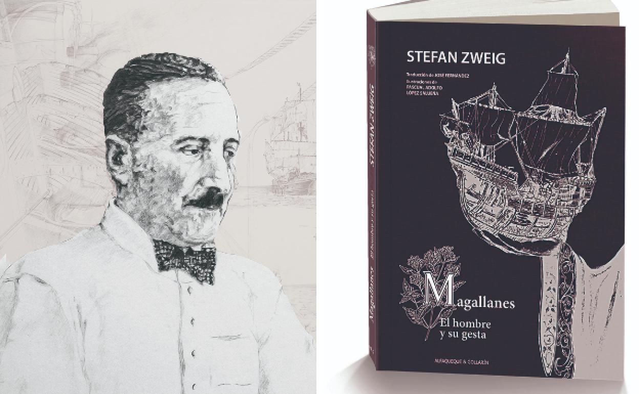 Retrato de Stefan Zweig. | Portada del libro, ilustrado por Pascual Adolfo López Salueña. 