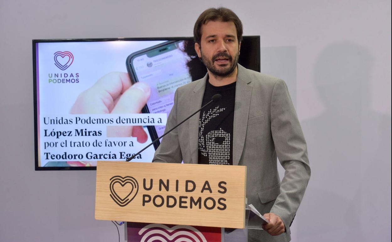 El el coordinador autonómico de Podemos en la Región de Murcia, Javier Sánchez Serna, en una fotografía de archivo.