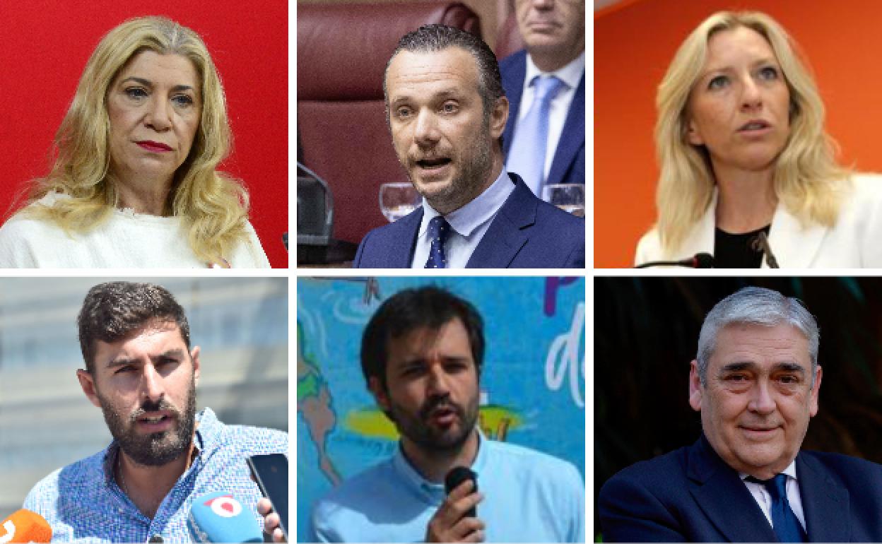 Gloria Alarcón, Joaquín Segado, María José Ros, José Ángel Antelo, Javier Sánchez Serna y Francisco Álvarez.