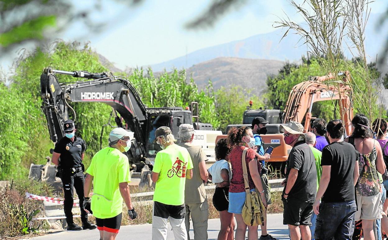 Protestas, el pasado verano, por las obras en Pitarque. 