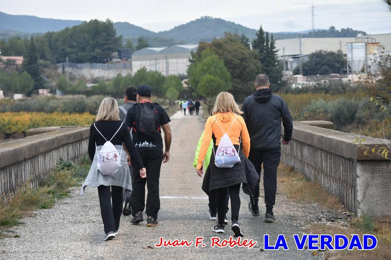 Unas 200 personas de Granja de Rocamora, Abanilla y Ulea finalizaron ayer el recorrido, a pide, de los 120 kilómetros que separan la localidad alicantina de Caravaca de la Cruz. Los cuatro municipios comparten la devoción a sendos Lignum Crucis que se veneran en cada una de las localidades. Ayer recorrieron la última etapa, desde Bullas hasta basílica de la Vera Cruz en una ceremonia oficiada por el rector, Emilio Sánchez, y en la que estuvieron presentes los representantes de las instituciones religiosas que organizaban la peregrinación y una representación de los ocho Ayuntamientos que atraviesa este camino.