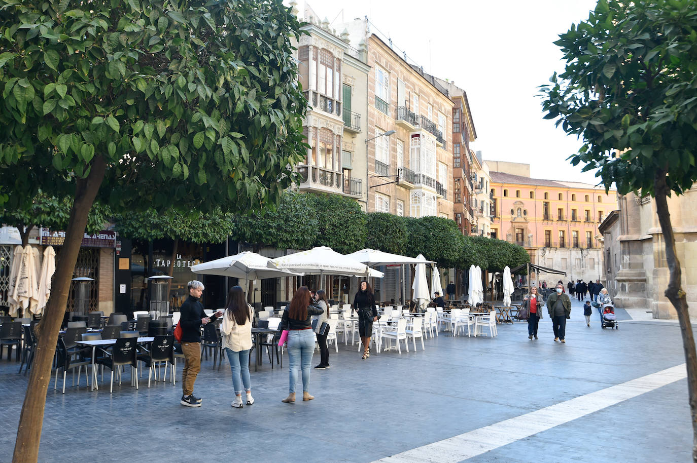 Fotos: Las terrazas de la zona de la Catedral de Murcia podrán sumar un 15% más de mesas