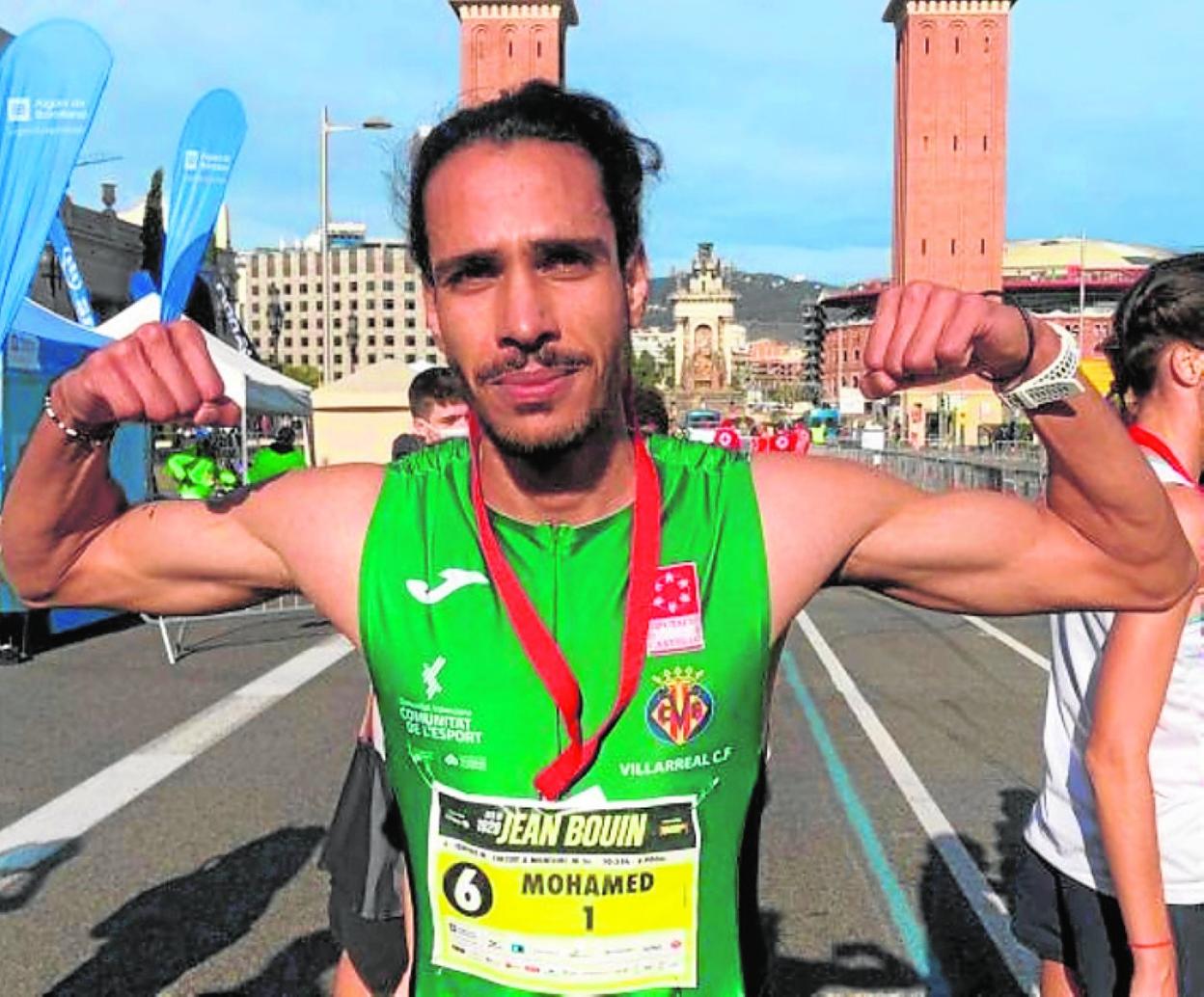 Mohamed Katir, ayer tras imponerse en la clásica Jean Bouin de Barcelona. 