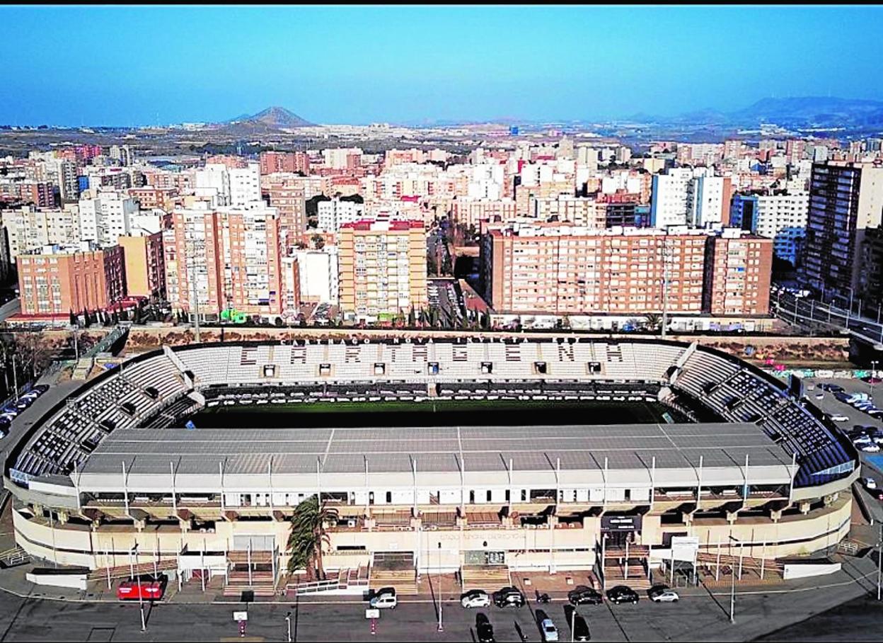 Panorámica aérea reciente del estadio municipal Cartagonova. 