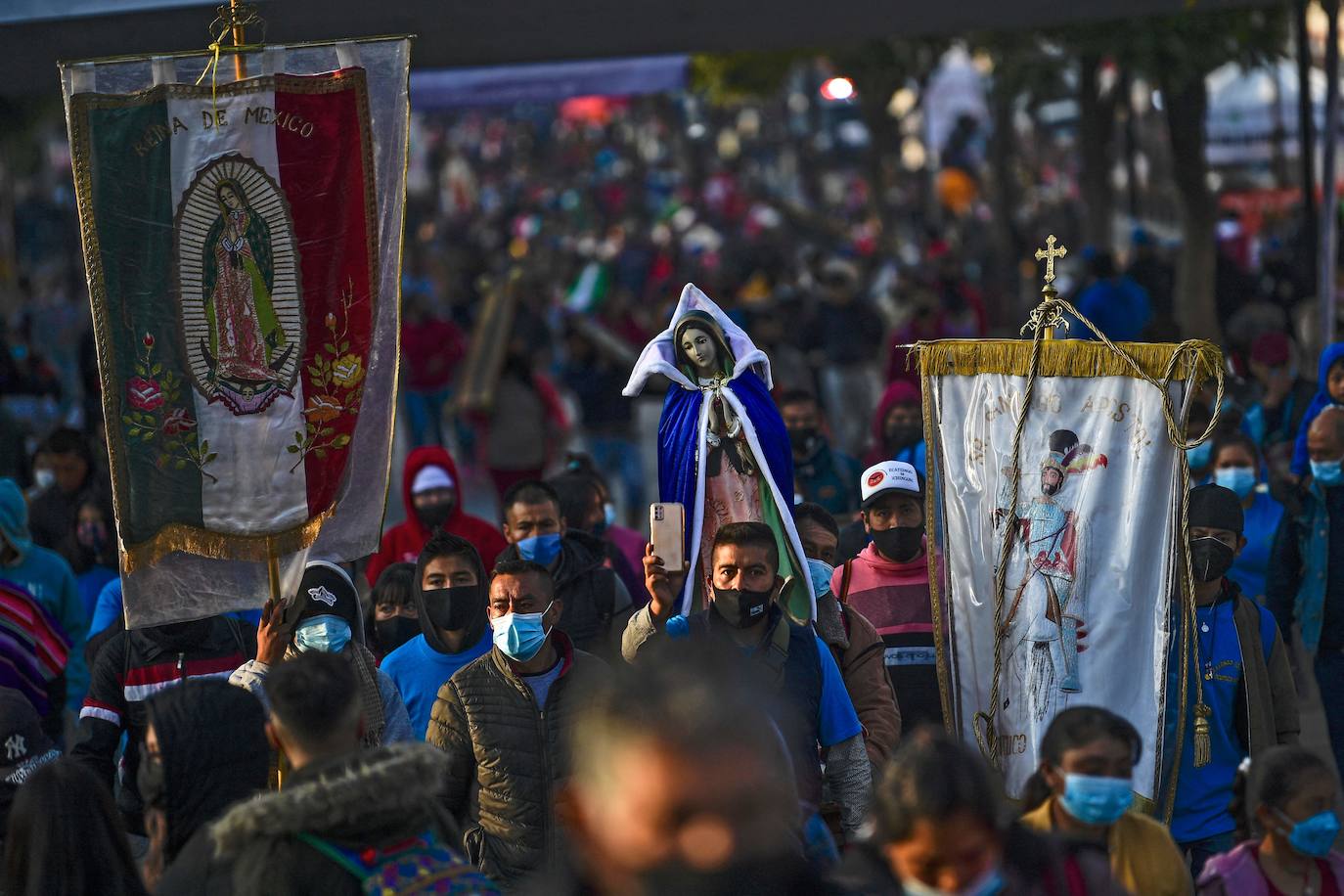 Fotos: Esperanza y medidas sanitarias para la Virgen de Guadalupe