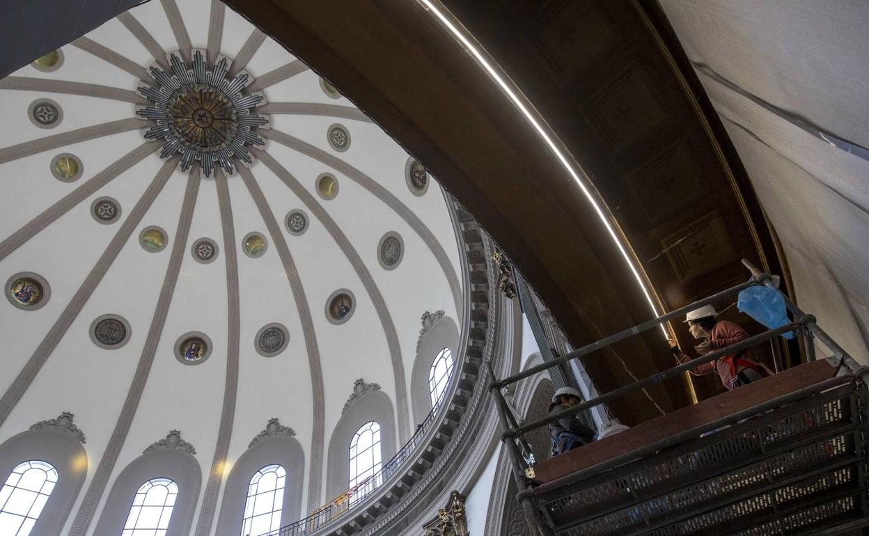 Restauración de la Basílica de la Caridad en una imagen de archivo. 