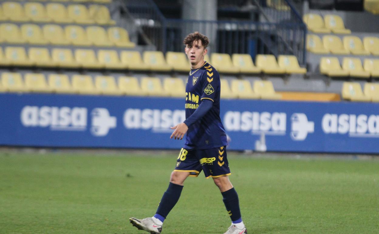 Diego Iglesias, el viernes pasado en el partido contra el Villarreal B.