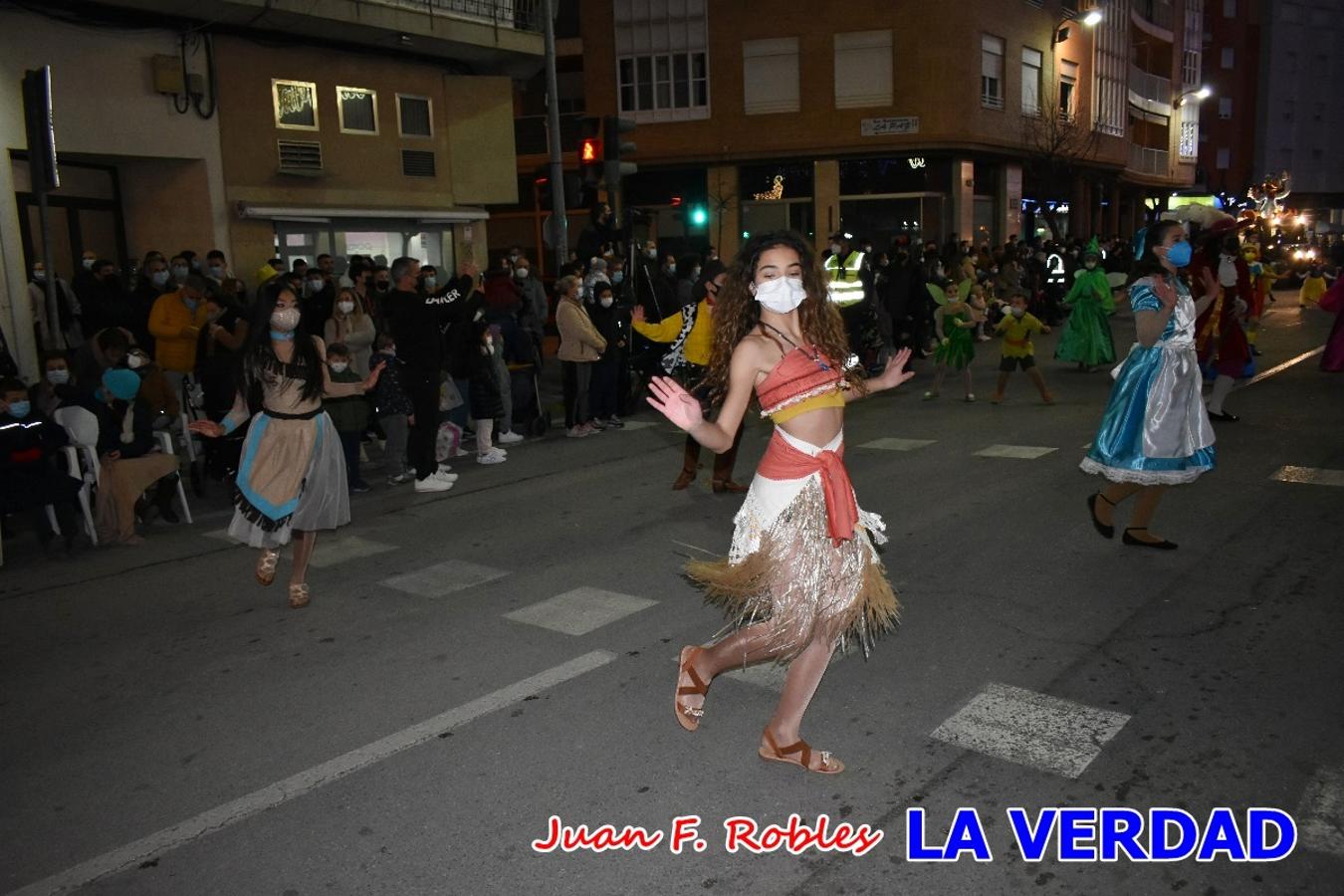 El Cortejo Real que precedía a las carrozas del Melchor, Gaspar y Baltasar, estaba compuesto por distintas carrozas, espectáculos musicales y personajes de fantasía. La Policía Local y el Cuerpo de Bomberos abrieron el recorrido, seguidos de Dafne Dance Academy, Goofy & Donald, Club Gymca VeraCruz, La Sirenita, Academia de Baile EDIG, Pinocho, Escuela de Baile de la Concejalía de Deportes, Las Mariposas, Escuela de Baile Ana, La Bella y la Bestia, la Guardia de Darth Vader y la Banda de Música La Compañía.