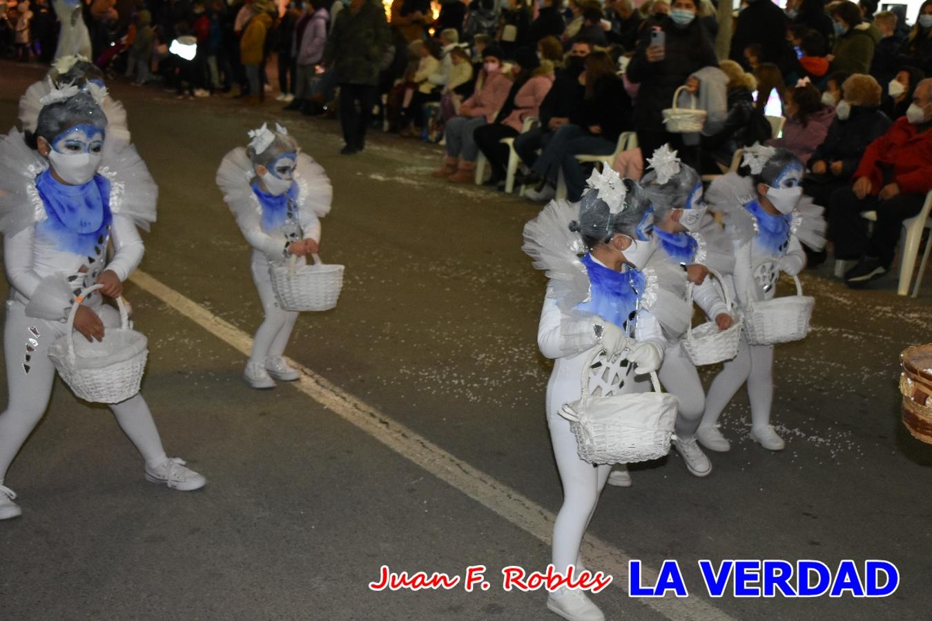 El Cortejo Real que precedía a las carrozas del Melchor, Gaspar y Baltasar, estaba compuesto por distintas carrozas, espectáculos musicales y personajes de fantasía. La Policía Local y el Cuerpo de Bomberos abrieron el recorrido, seguidos de Dafne Dance Academy, Goofy & Donald, Club Gymca VeraCruz, La Sirenita, Academia de Baile EDIG, Pinocho, Escuela de Baile de la Concejalía de Deportes, Las Mariposas, Escuela de Baile Ana, La Bella y la Bestia, la Guardia de Darth Vader y la Banda de Música La Compañía.