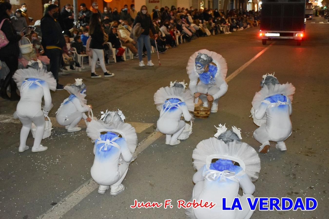 El Cortejo Real que precedía a las carrozas del Melchor, Gaspar y Baltasar, estaba compuesto por distintas carrozas, espectáculos musicales y personajes de fantasía. La Policía Local y el Cuerpo de Bomberos abrieron el recorrido, seguidos de Dafne Dance Academy, Goofy & Donald, Club Gymca VeraCruz, La Sirenita, Academia de Baile EDIG, Pinocho, Escuela de Baile de la Concejalía de Deportes, Las Mariposas, Escuela de Baile Ana, La Bella y la Bestia, la Guardia de Darth Vader y la Banda de Música La Compañía.