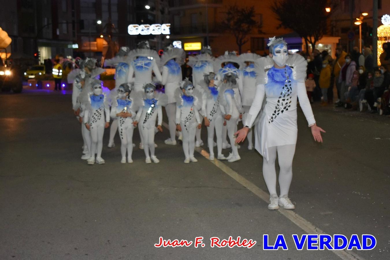 El Cortejo Real que precedía a las carrozas del Melchor, Gaspar y Baltasar, estaba compuesto por distintas carrozas, espectáculos musicales y personajes de fantasía. La Policía Local y el Cuerpo de Bomberos abrieron el recorrido, seguidos de Dafne Dance Academy, Goofy & Donald, Club Gymca VeraCruz, La Sirenita, Academia de Baile EDIG, Pinocho, Escuela de Baile de la Concejalía de Deportes, Las Mariposas, Escuela de Baile Ana, La Bella y la Bestia, la Guardia de Darth Vader y la Banda de Música La Compañía.