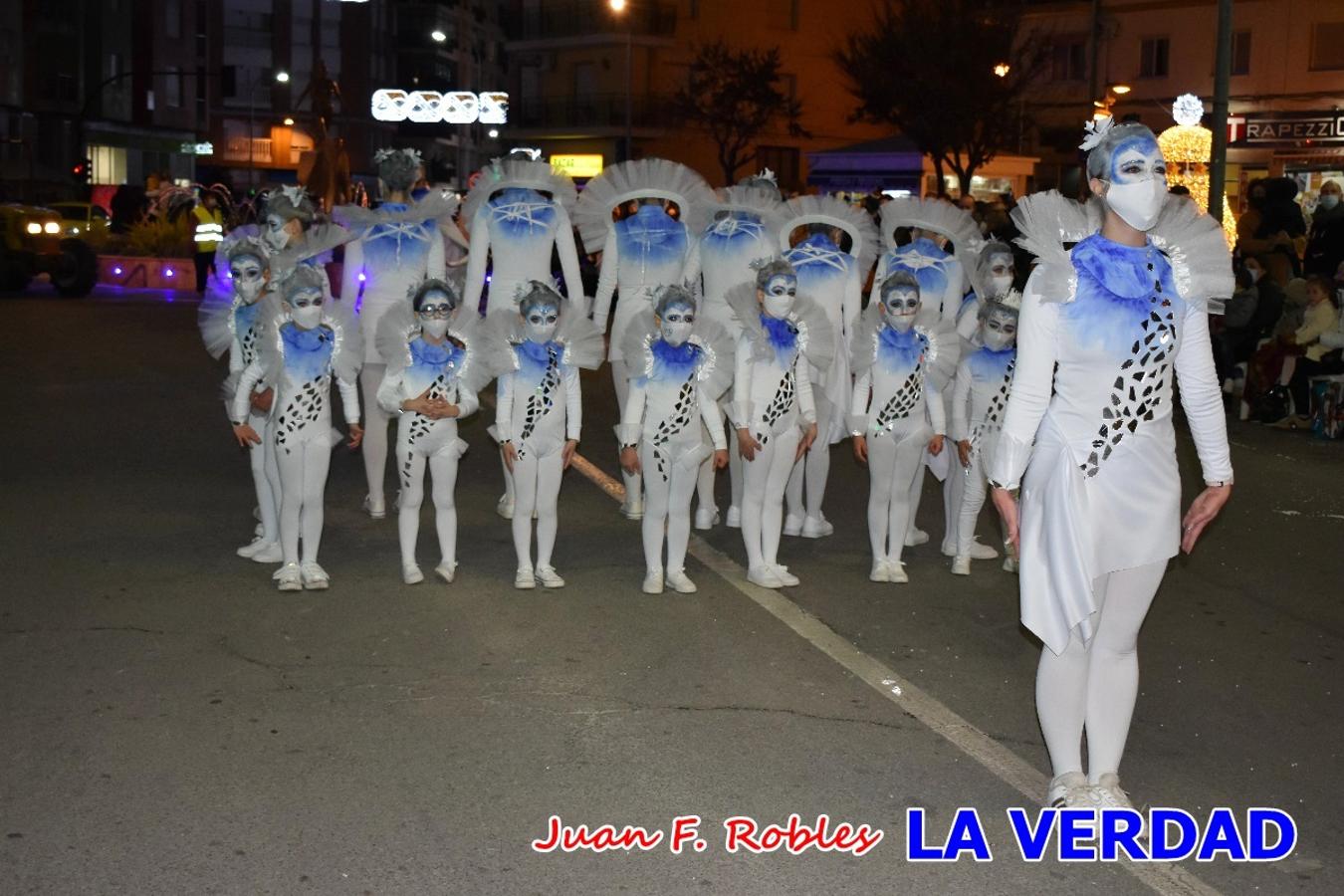 El Cortejo Real que precedía a las carrozas del Melchor, Gaspar y Baltasar, estaba compuesto por distintas carrozas, espectáculos musicales y personajes de fantasía. La Policía Local y el Cuerpo de Bomberos abrieron el recorrido, seguidos de Dafne Dance Academy, Goofy & Donald, Club Gymca VeraCruz, La Sirenita, Academia de Baile EDIG, Pinocho, Escuela de Baile de la Concejalía de Deportes, Las Mariposas, Escuela de Baile Ana, La Bella y la Bestia, la Guardia de Darth Vader y la Banda de Música La Compañía.