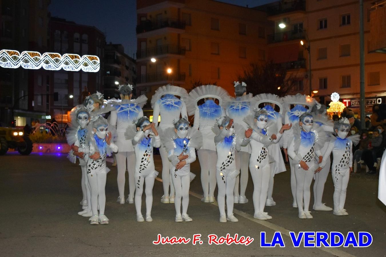 El Cortejo Real que precedía a las carrozas del Melchor, Gaspar y Baltasar, estaba compuesto por distintas carrozas, espectáculos musicales y personajes de fantasía. La Policía Local y el Cuerpo de Bomberos abrieron el recorrido, seguidos de Dafne Dance Academy, Goofy & Donald, Club Gymca VeraCruz, La Sirenita, Academia de Baile EDIG, Pinocho, Escuela de Baile de la Concejalía de Deportes, Las Mariposas, Escuela de Baile Ana, La Bella y la Bestia, la Guardia de Darth Vader y la Banda de Música La Compañía.