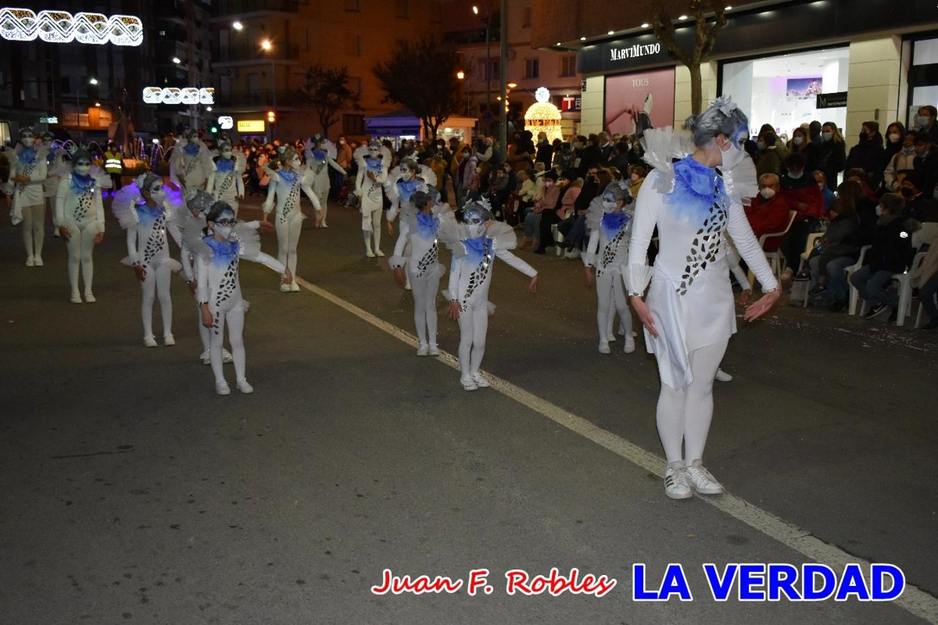 El Cortejo Real que precedía a las carrozas del Melchor, Gaspar y Baltasar, estaba compuesto por distintas carrozas, espectáculos musicales y personajes de fantasía. La Policía Local y el Cuerpo de Bomberos abrieron el recorrido, seguidos de Dafne Dance Academy, Goofy & Donald, Club Gymca VeraCruz, La Sirenita, Academia de Baile EDIG, Pinocho, Escuela de Baile de la Concejalía de Deportes, Las Mariposas, Escuela de Baile Ana, La Bella y la Bestia, la Guardia de Darth Vader y la Banda de Música La Compañía.