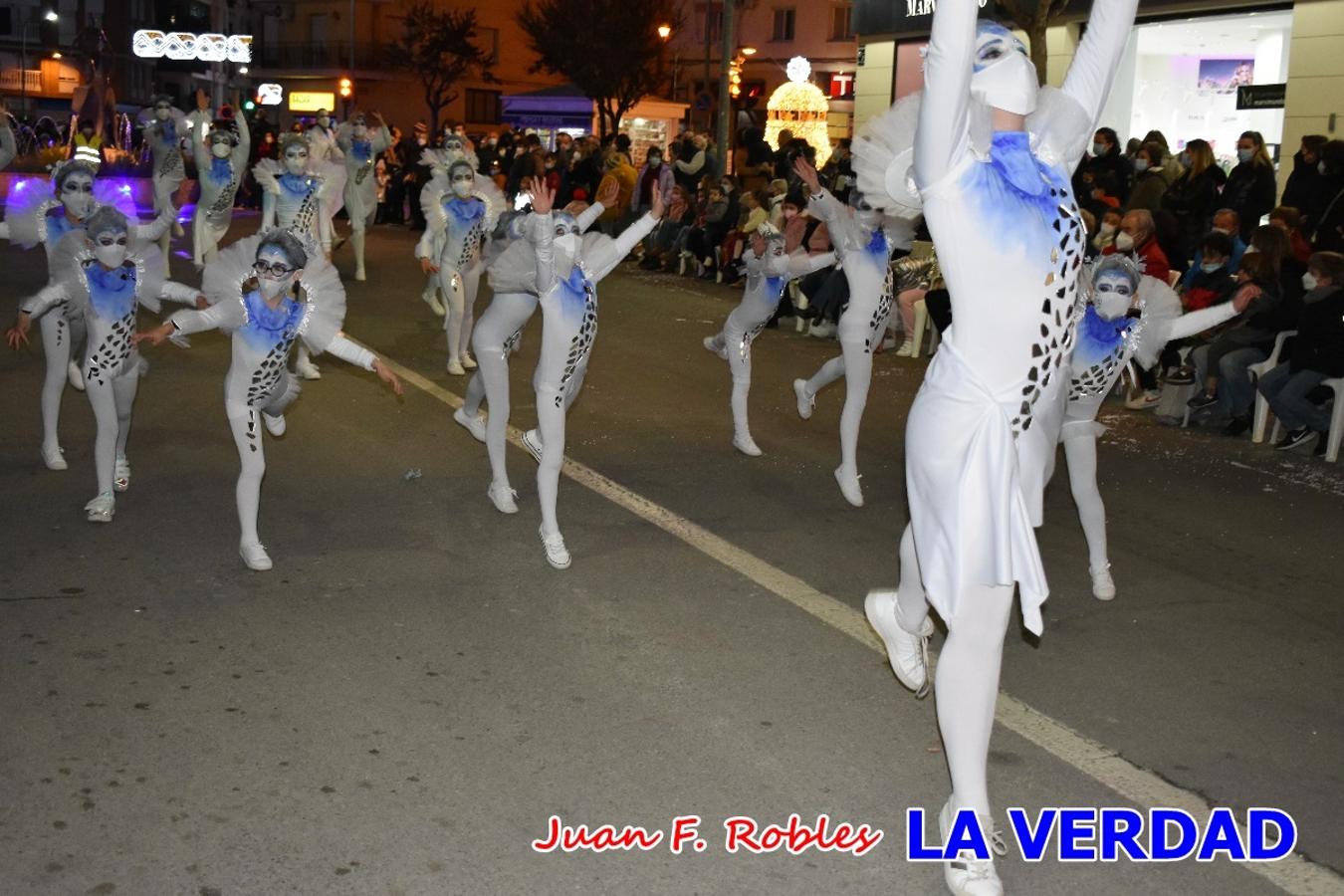 El Cortejo Real que precedía a las carrozas del Melchor, Gaspar y Baltasar, estaba compuesto por distintas carrozas, espectáculos musicales y personajes de fantasía. La Policía Local y el Cuerpo de Bomberos abrieron el recorrido, seguidos de Dafne Dance Academy, Goofy & Donald, Club Gymca VeraCruz, La Sirenita, Academia de Baile EDIG, Pinocho, Escuela de Baile de la Concejalía de Deportes, Las Mariposas, Escuela de Baile Ana, La Bella y la Bestia, la Guardia de Darth Vader y la Banda de Música La Compañía.