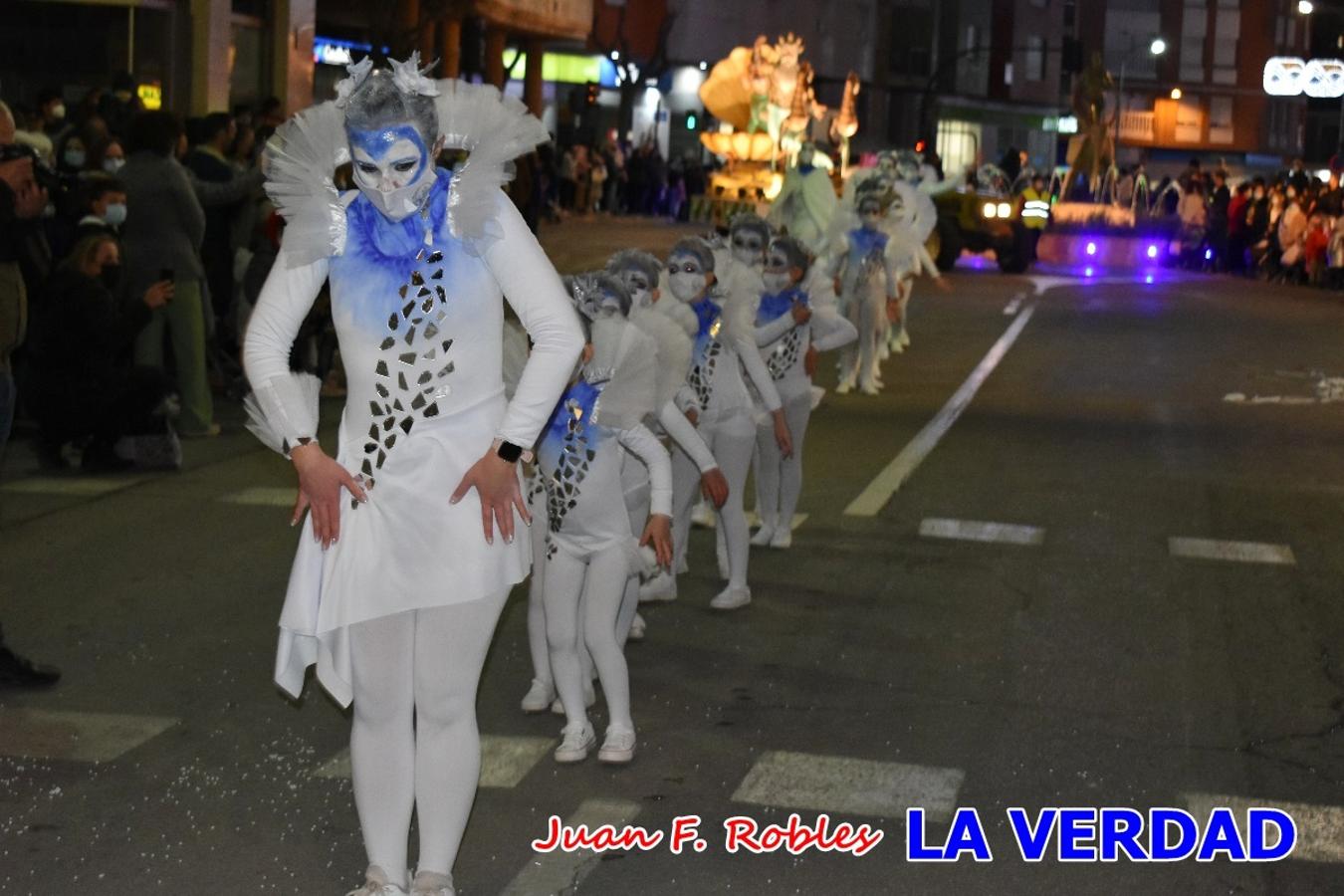 El Cortejo Real que precedía a las carrozas del Melchor, Gaspar y Baltasar, estaba compuesto por distintas carrozas, espectáculos musicales y personajes de fantasía. La Policía Local y el Cuerpo de Bomberos abrieron el recorrido, seguidos de Dafne Dance Academy, Goofy & Donald, Club Gymca VeraCruz, La Sirenita, Academia de Baile EDIG, Pinocho, Escuela de Baile de la Concejalía de Deportes, Las Mariposas, Escuela de Baile Ana, La Bella y la Bestia, la Guardia de Darth Vader y la Banda de Música La Compañía.