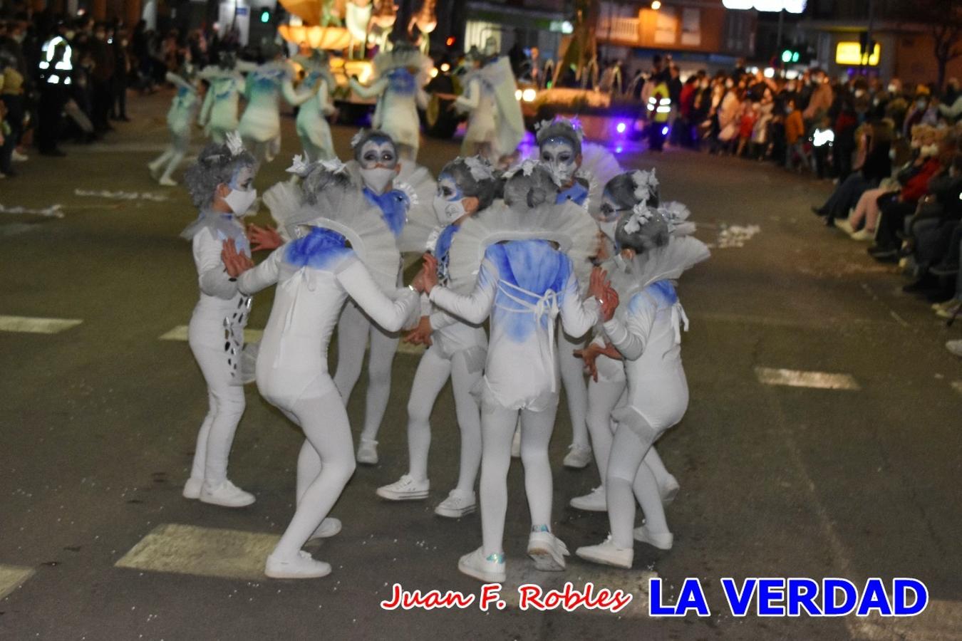 El Cortejo Real que precedía a las carrozas del Melchor, Gaspar y Baltasar, estaba compuesto por distintas carrozas, espectáculos musicales y personajes de fantasía. La Policía Local y el Cuerpo de Bomberos abrieron el recorrido, seguidos de Dafne Dance Academy, Goofy & Donald, Club Gymca VeraCruz, La Sirenita, Academia de Baile EDIG, Pinocho, Escuela de Baile de la Concejalía de Deportes, Las Mariposas, Escuela de Baile Ana, La Bella y la Bestia, la Guardia de Darth Vader y la Banda de Música La Compañía.