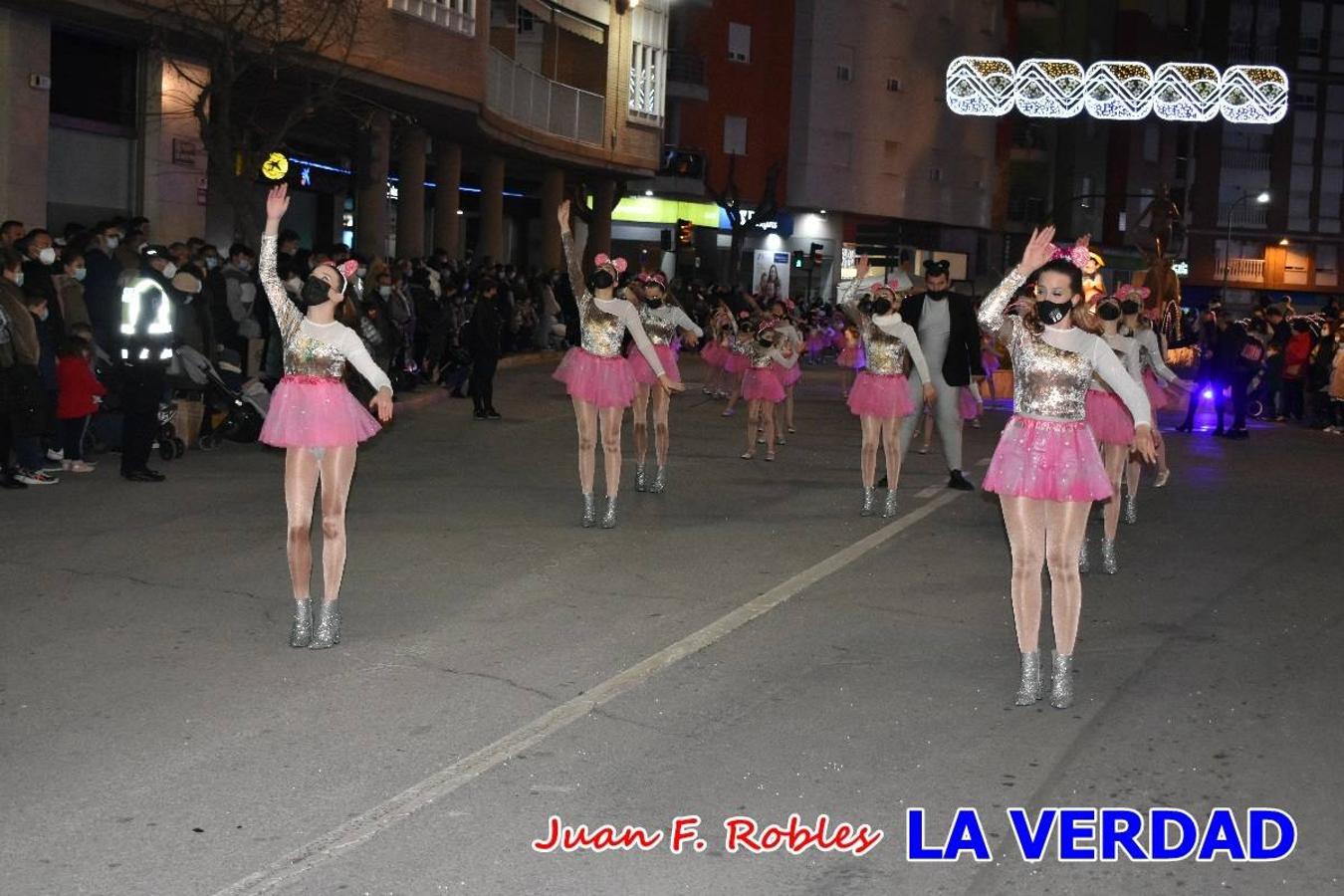 El Cortejo Real que precedía a las carrozas del Melchor, Gaspar y Baltasar, estaba compuesto por distintas carrozas, espectáculos musicales y personajes de fantasía. La Policía Local y el Cuerpo de Bomberos abrieron el recorrido, seguidos de Dafne Dance Academy, Goofy & Donald, Club Gymca VeraCruz, La Sirenita, Academia de Baile EDIG, Pinocho, Escuela de Baile de la Concejalía de Deportes, Las Mariposas, Escuela de Baile Ana, La Bella y la Bestia, la Guardia de Darth Vader y la Banda de Música La Compañía.