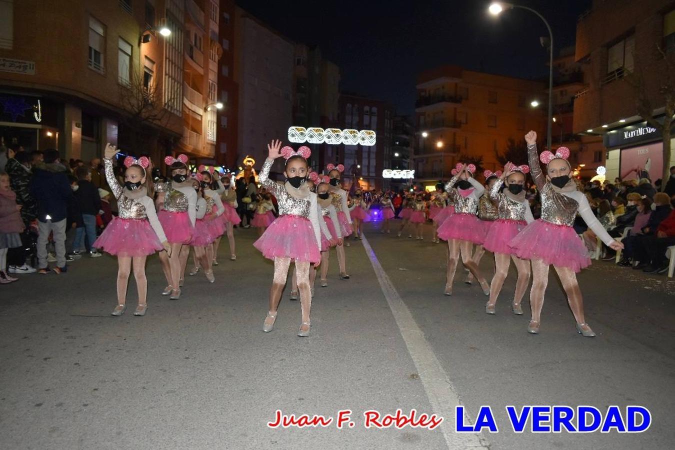 El Cortejo Real que precedía a las carrozas del Melchor, Gaspar y Baltasar, estaba compuesto por distintas carrozas, espectáculos musicales y personajes de fantasía. La Policía Local y el Cuerpo de Bomberos abrieron el recorrido, seguidos de Dafne Dance Academy, Goofy & Donald, Club Gymca VeraCruz, La Sirenita, Academia de Baile EDIG, Pinocho, Escuela de Baile de la Concejalía de Deportes, Las Mariposas, Escuela de Baile Ana, La Bella y la Bestia, la Guardia de Darth Vader y la Banda de Música La Compañía.