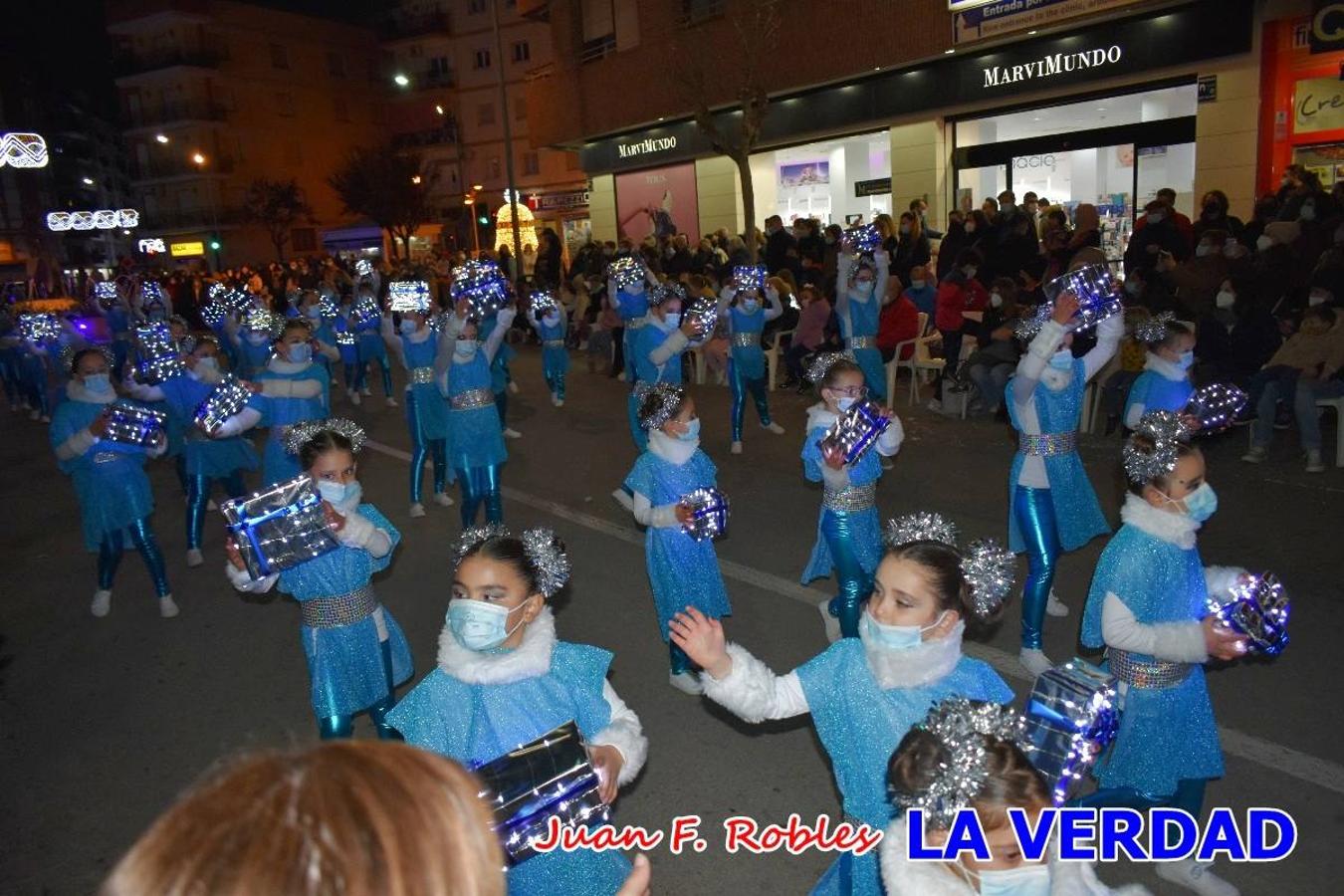 El Cortejo Real que precedía a las carrozas del Melchor, Gaspar y Baltasar, estaba compuesto por distintas carrozas, espectáculos musicales y personajes de fantasía. La Policía Local y el Cuerpo de Bomberos abrieron el recorrido, seguidos de Dafne Dance Academy, Goofy & Donald, Club Gymca VeraCruz, La Sirenita, Academia de Baile EDIG, Pinocho, Escuela de Baile de la Concejalía de Deportes, Las Mariposas, Escuela de Baile Ana, La Bella y la Bestia, la Guardia de Darth Vader y la Banda de Música La Compañía.