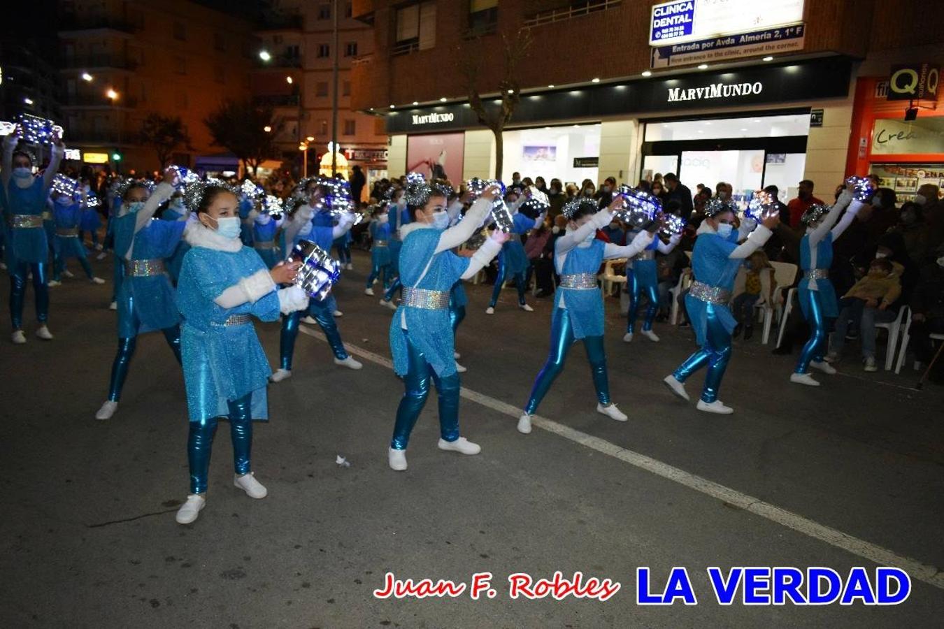 El Cortejo Real que precedía a las carrozas del Melchor, Gaspar y Baltasar, estaba compuesto por distintas carrozas, espectáculos musicales y personajes de fantasía. La Policía Local y el Cuerpo de Bomberos abrieron el recorrido, seguidos de Dafne Dance Academy, Goofy & Donald, Club Gymca VeraCruz, La Sirenita, Academia de Baile EDIG, Pinocho, Escuela de Baile de la Concejalía de Deportes, Las Mariposas, Escuela de Baile Ana, La Bella y la Bestia, la Guardia de Darth Vader y la Banda de Música La Compañía.